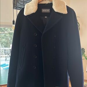 Michael Kors Black Men’s Coat with Cream Collar.
